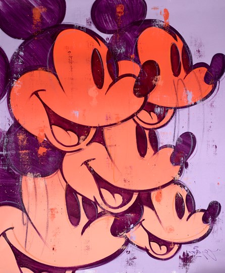 Mouse Accumulation, Orange Gradient by Mr. Oreke - Original Painting on Stretched Canvas